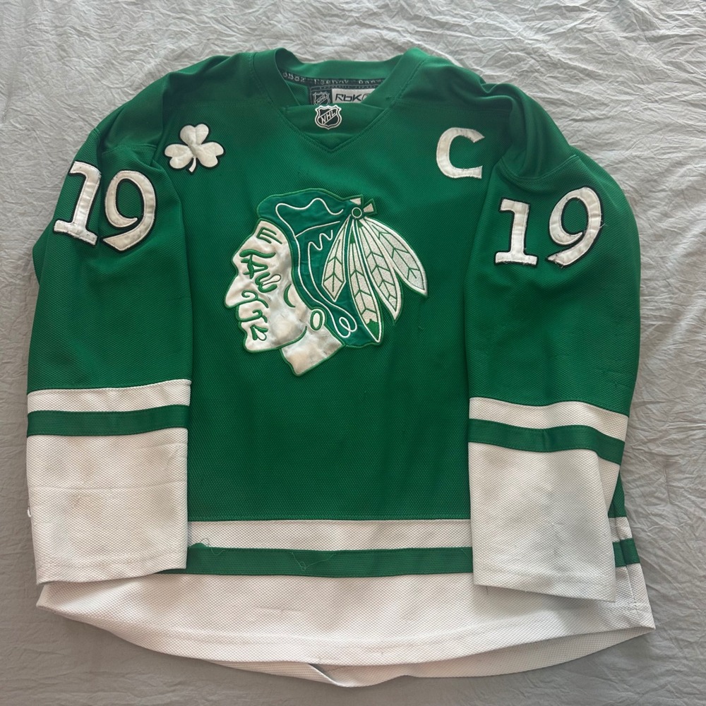 Chicago Blackhawks Reebok CCM St‎ Patricks Day Jersey Toews 19 Green Mens 48 C